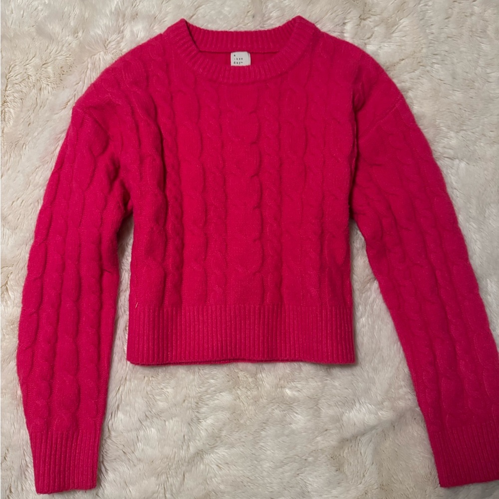 A new day Fuchsia Cable Knit Sweater